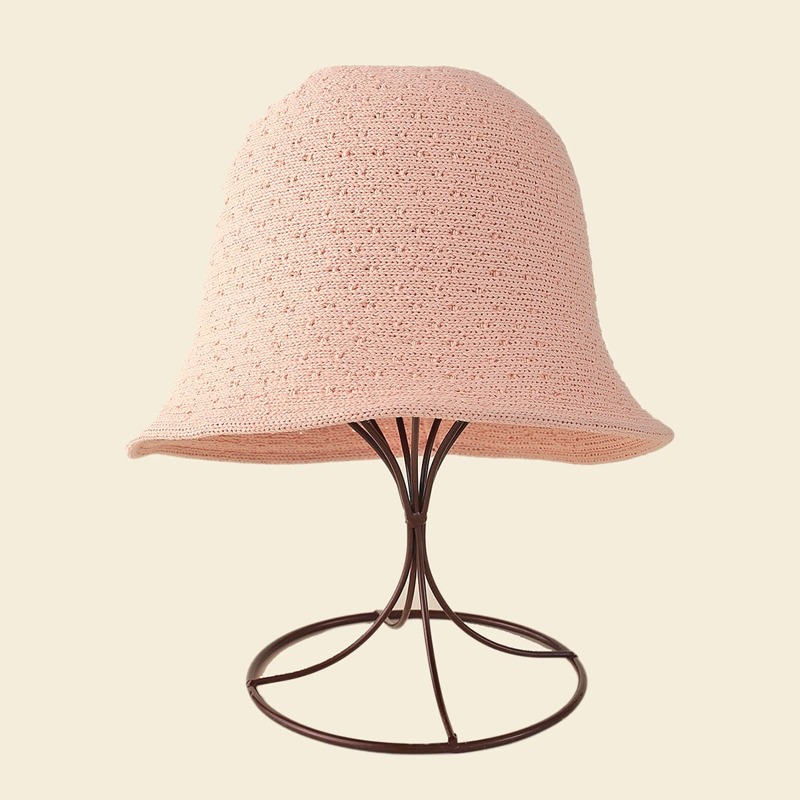 

Solid Knit Bucket Hat, Baby pink