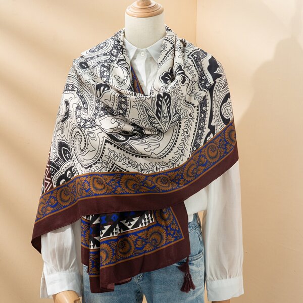 

Geo Print Shawl Scarf, Multicolor