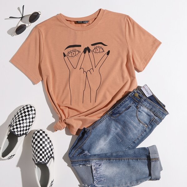 

Figure Graphic Tee, Coral pink