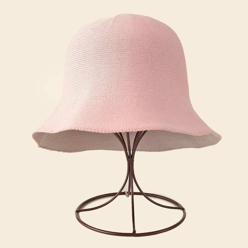 

Solid Knit Bucket Hat, Baby pink