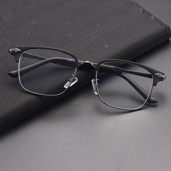 

Men Metal Decor Glasses, Grey