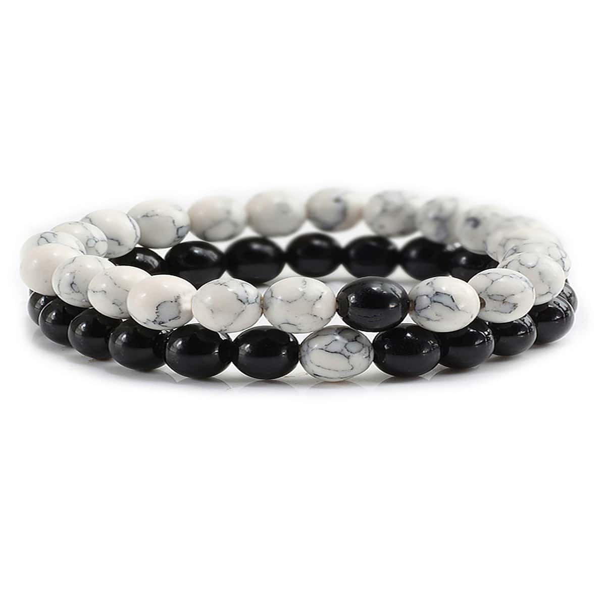 

2pcs Random Beaded Bracelet, Multicolor