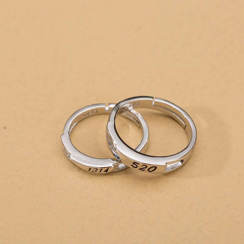 

2pcs Digital Ring, Silver