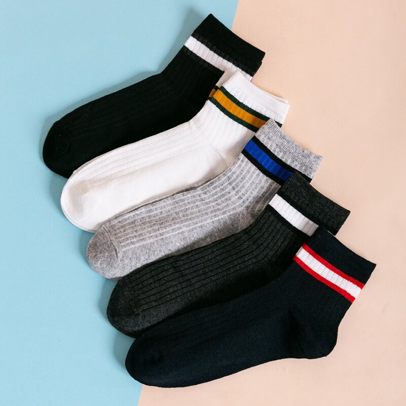 

Guys 5pairs Striped Crew Socks, Multicolor