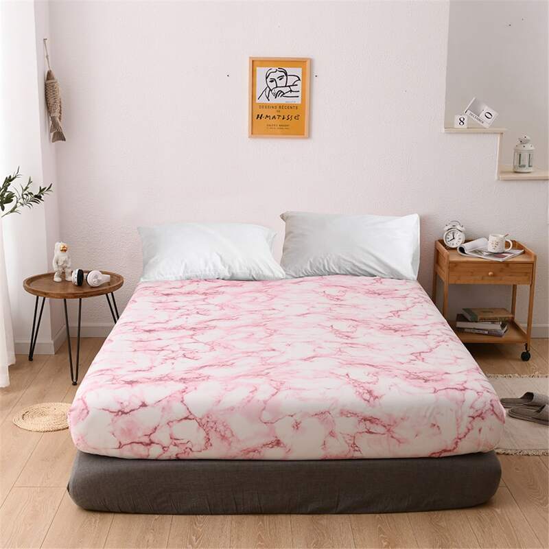 

Marble Pattern Fitted Sheet, Pink