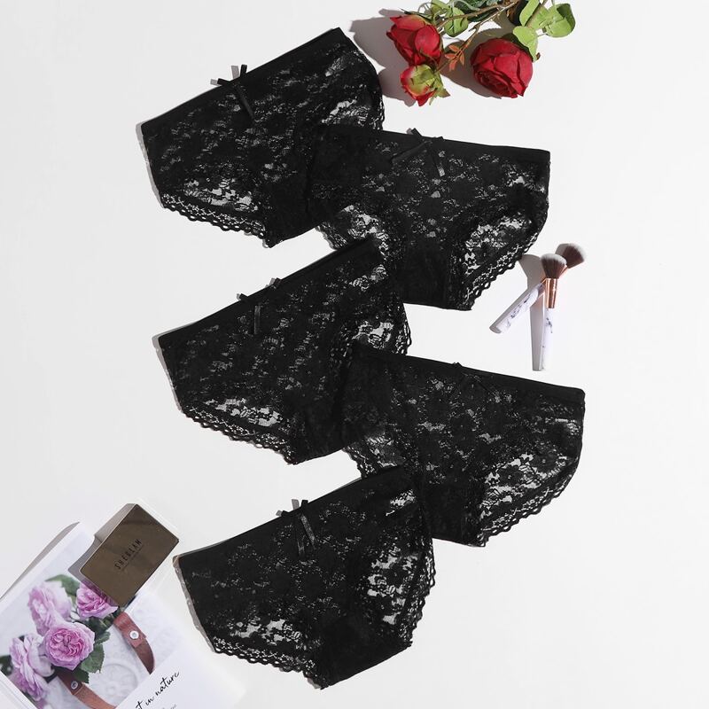 

5pack Lace Panty Set, Black