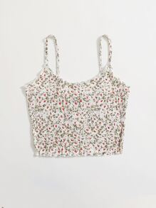 SHEIN Qutie 小碎花木耳邊吊帶上衣