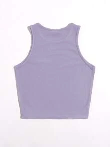 Muchica Top tank corto unicolor - Lila Púrpura - Ver 2