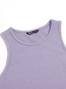 Muchica Top tank corto unicolor - Lila Púrpura - Ver 3