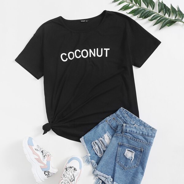 

Plus Letter Graphic Tee, Black