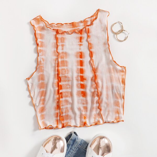 

Stitch Trim Tie Dye Tank Top, Multicolor