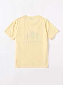 Muchica Slogan and Floral Embroidery Top - Yellow - View 2