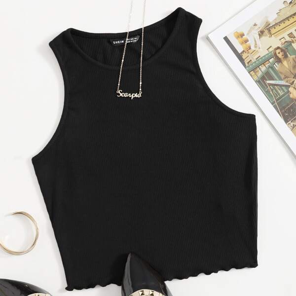

Lettuce Edge Tank Top, Black