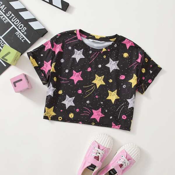 

Toddler Girls Galaxy Print Tee, Multicolor