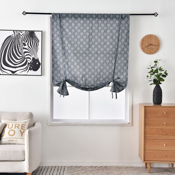 

Tree Print Single Panel Curtain, Grey