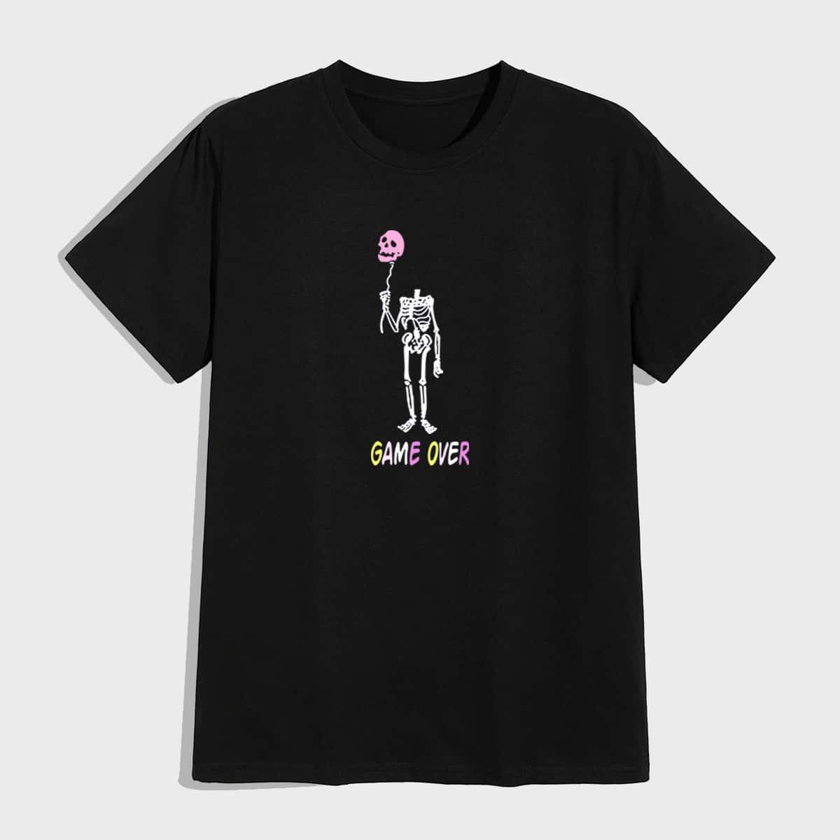 

Guys Letter Skeleton Graphic Tee, Black