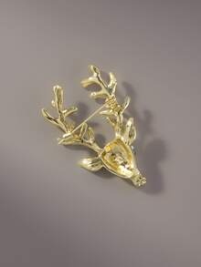 動物頭裝飾胸針 - 金黃色 - 查看 5