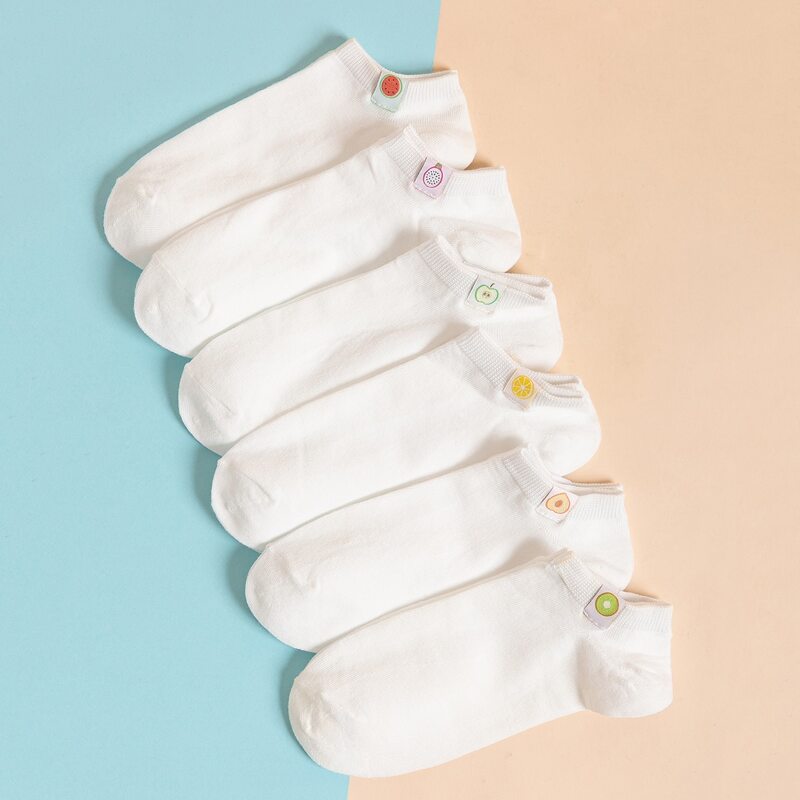 

6pairs Fruit Ankle Socks, White
