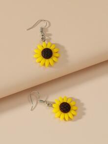 女孩向日葵耳墜 - 黃色 - 查看 2
