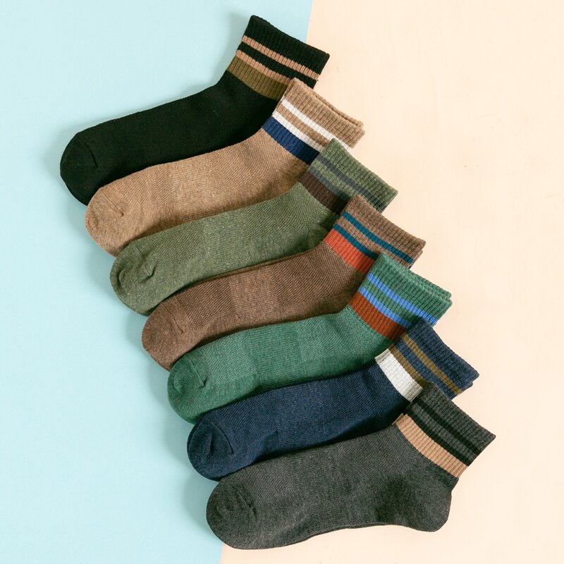 

Guys 7pairs Striped Crew Socks, Multicolor