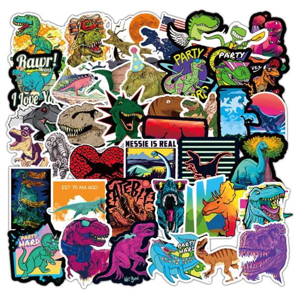 

100pcs Dinosaur Pattern Sticker, Multicolor