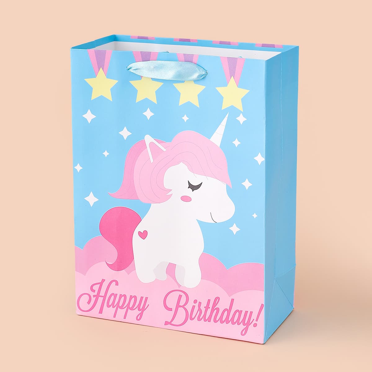 

1pc Unicorn Print Paper Gift Bag, Multicolor