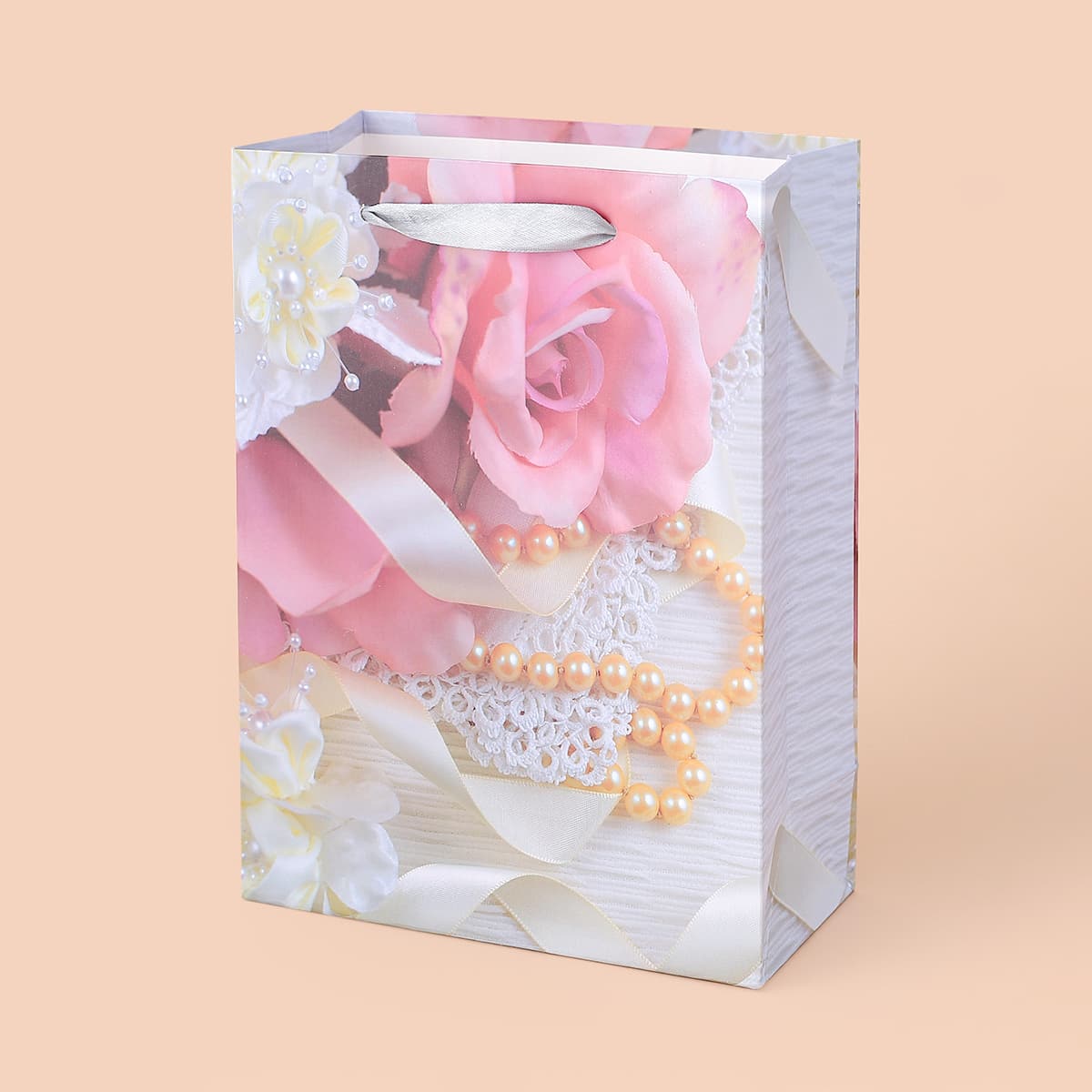 

1pc Flower Print Paper Gift Bag, Multicolor
