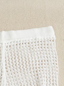 Hollow Out Crochet Cover Up Pants - White - View 5