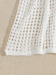 Hollow Out Crochet Cover Up Pants - White - View 6