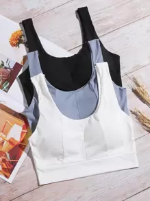 Bộ áo ngực 3 gói Rib Seam Detail - Nhiều màu - Xem 1