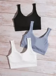 Bộ áo ngực 3 gói Rib Seam Detail - Nhiều màu - Xem 2