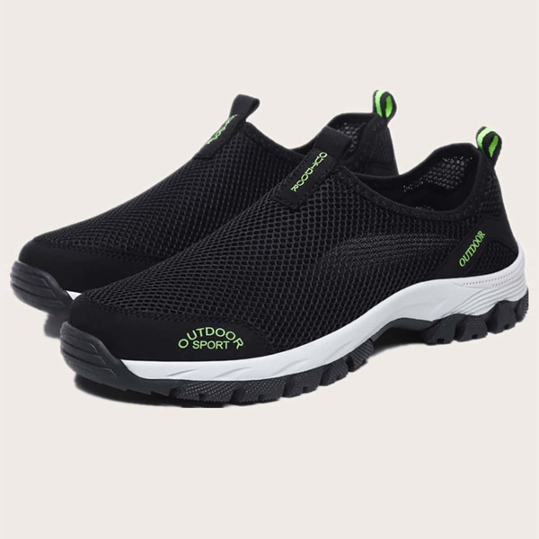 

Men Slip On Hollow Out Sneakers, Black