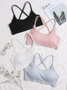 4pack Rib Bra Set - Multicolor - View 1