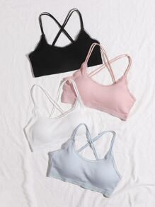 4pack Rib Bra Set - Multicolor - View 5