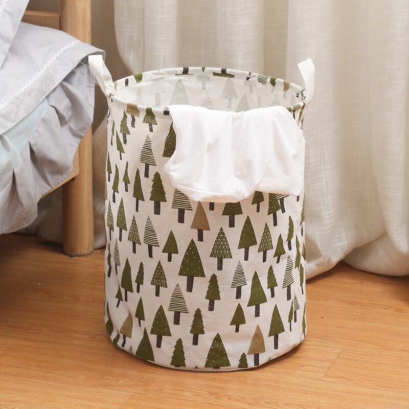 

Tree Print Storage Basket, Green