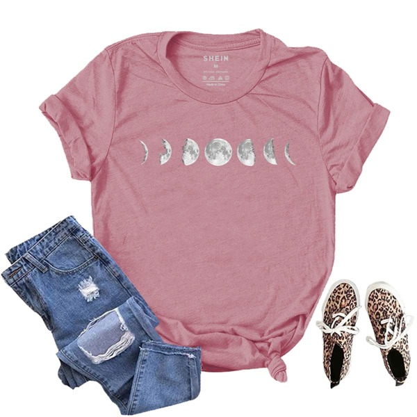 

Moon Print Short Sleeve Tee, Dusty pink
