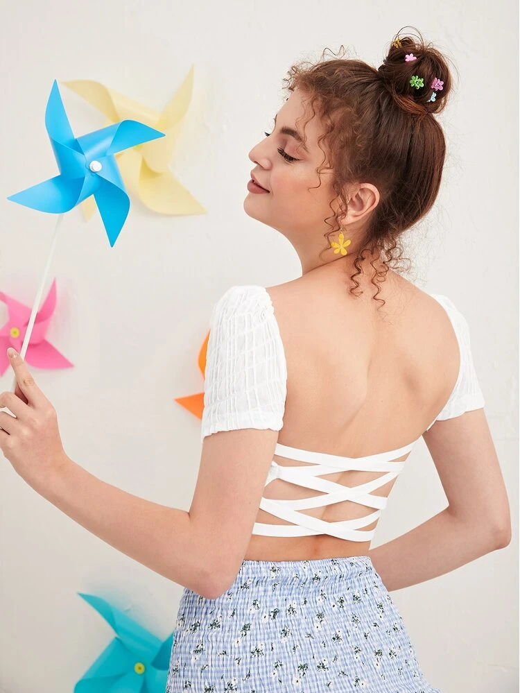 Crisscross Backless Top