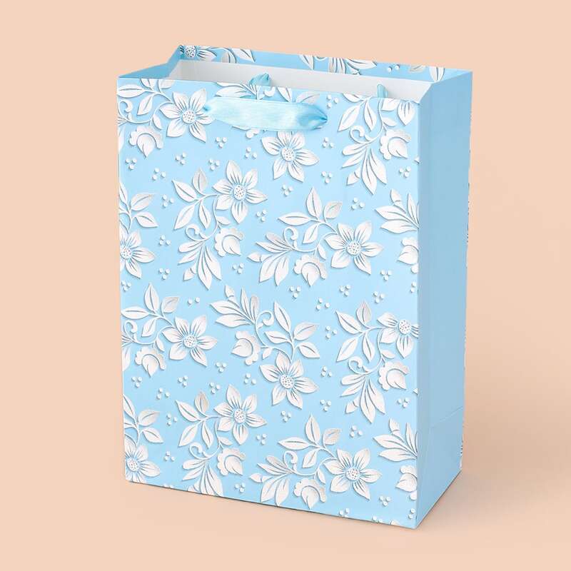 

1pc Flower Print Paper Gift Bag, Multicolor