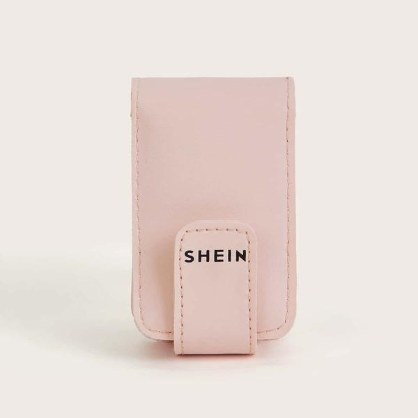 

SHEIN сумка для хранения губной помады с текстовым принтом, Нежний розовый