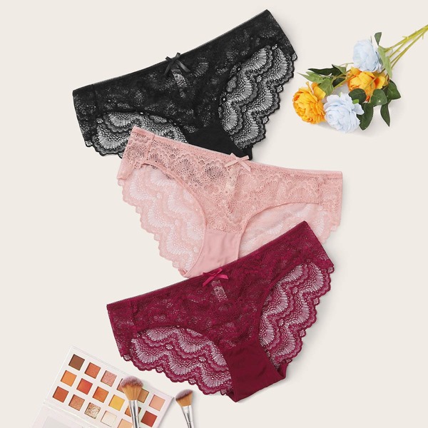 

3pack Plus Floral Lace Panty Set, Multicolor