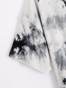 大碼扭結下擺紮染圖案T恤