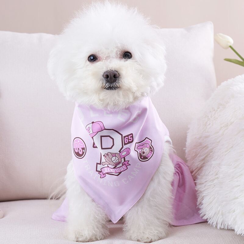 

Baseball Pattern Pet Bandana, Pink