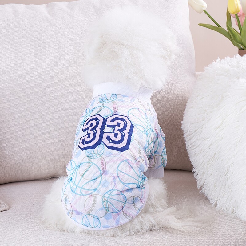 

Basketball & Baseball Pattern Pet Tee, Multicolor