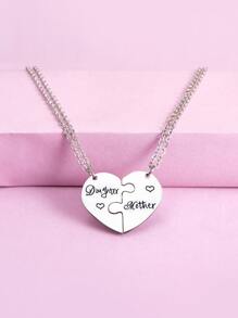 2入組兒童心形吊墜項鍊