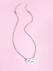 2入組兒童心形吊墜項鍊