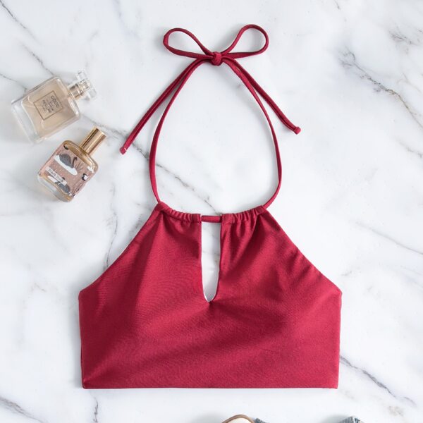 

Plain Halter Bikini Top, Burgundy