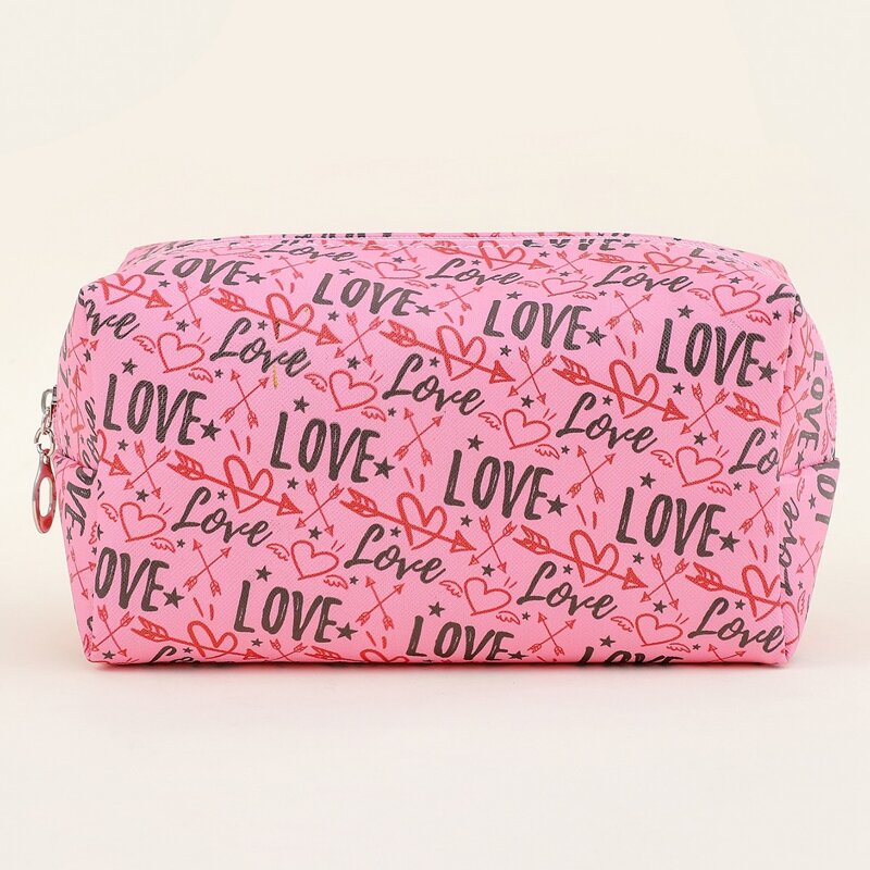 

Letter Graphic Makeup Bag, Pink