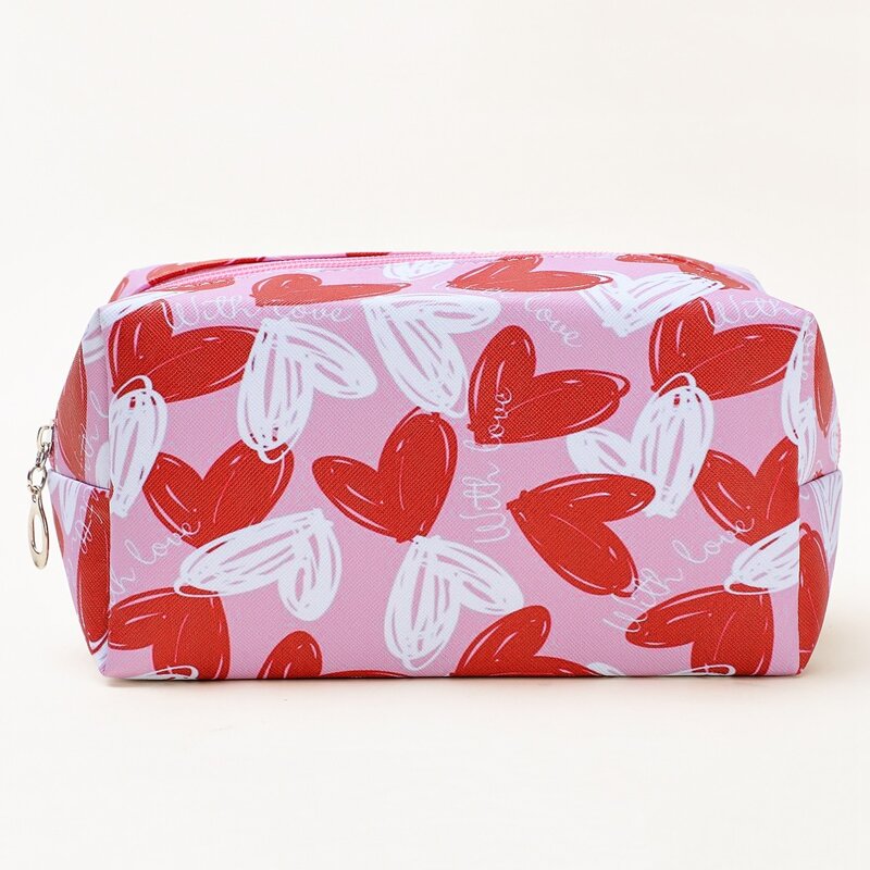 

Heart Print Makeup Bag, Multicolor