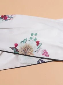 SHEIN WYWH Tie Back Floral Print Tube Top - White - View 3