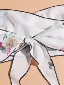 SHEIN WYWH Tie Back Floral Print Tube Top - White - View 5